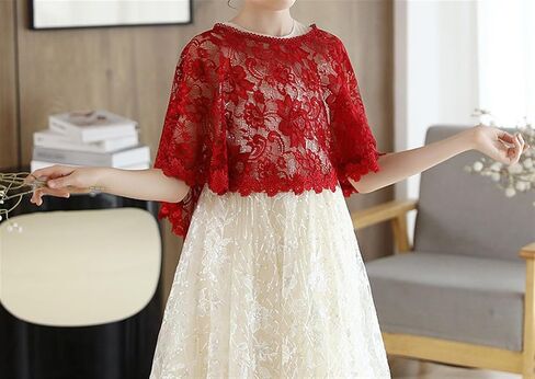 Lifup Girls Lace Flower Girl Bolero Shrugs Shawl Wrap Kids Spring Summer Dress Cover Up in Kuwait
