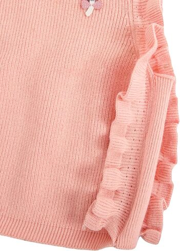 MakeMeChic Girl's Sleeveless Sweater Vest Round Neck Ruffle Trim Knitted Pullover Tops in Saudi Arabia