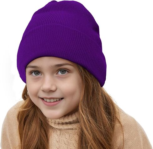 Zando Unisex Cute Kids Beanie for Girls Boys Slouchy Warm Baby Winter Hat Girls Boys Beanie Knit Hat Toddler Beanies for Kids in Kuwait
