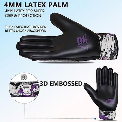 Arsh Sports Soccer Goalie Gloves, Football Goalkeeper Gloves for Kids Boys Youth Children Double Wrist & Finger Spine Protection Along 4mm Super Grip Palm in Kuwait