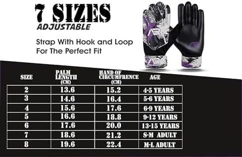 Arsh Sports Soccer Goalie Gloves, Football Goalkeeper Gloves for Kids Boys Youth Children Double Wrist & Finger Spine Protection Along 4mm Super Grip Palm in Kuwait