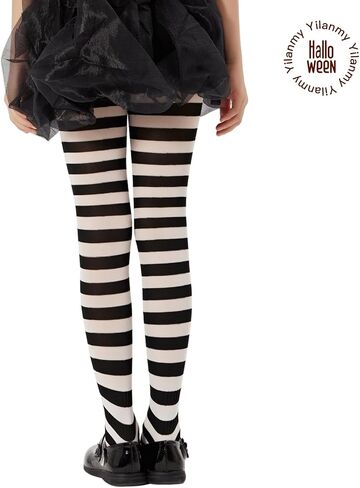 Yilanmy Girls Colored Striped Tights Toddler Witch Tights Kids 2 Pairs Halloween Christmas Stockings in Saudi Arabia