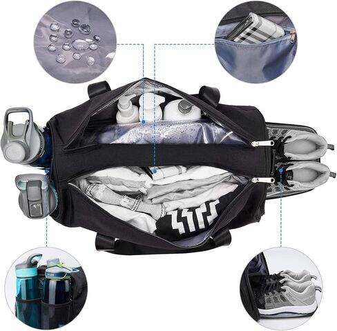 حقيبة رياضية للجيم مع جيب مبلل وحقيبة للتمارين الرياضية للرجال والنساء، أرجواني (الجيب الأمامي - إصدار جديد) in Kuwait