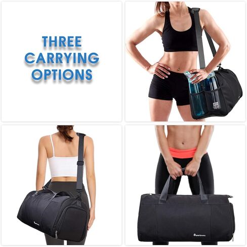 حقيبة رياضية للجيم مع جيب مبلل وحقيبة للتمارين الرياضية للرجال والنساء، أرجواني (الجيب الأمامي - إصدار جديد) in Kuwait