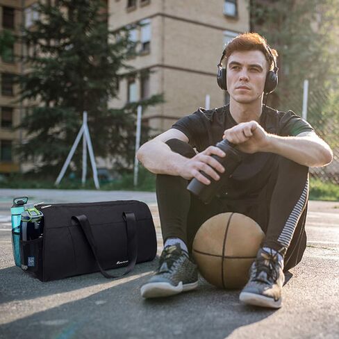 حقيبة رياضية للجيم مع جيب مبلل وحقيبة للتمارين الرياضية للرجال والنساء، أرجواني (الجيب الأمامي - إصدار جديد) in Kuwait