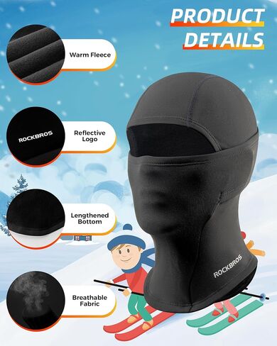 ROCKBROS Kids Balaclava Ski Mask Winter Mask for Cold Weather Windproof Kids Neck Gaiters for Skiing, Cycling, Outdoor in Saudi Arabia