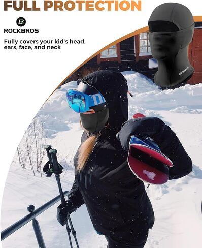 ROCKBROS Kids Balaclava Ski Mask Winter Mask for Cold Weather Windproof Kids Neck Gaiters for Skiing, Cycling, Outdoor in Saudi Arabia