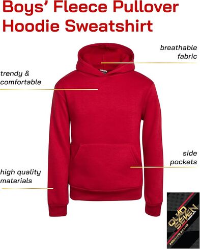 Boys' Sweatshirt -2 Pack Basic Fleece Pullover Hoodie Sweatshirt for Boys (Size: 8-18) in Kuwait