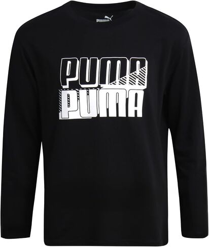 PUMA Boys' T-Shirt - Long Sleeve Logo T-Shirt for Boys - Athletic Crewneck Long Sleeve Tee (S-XL) in Saudi Arabia