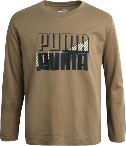 PUMA Boys' T-Shirt - Long Sleeve Logo T-Shirt for Boys - Athletic Crewneck Long Sleeve Tee (S-XL) in Saudi Arabia