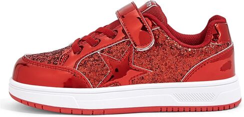 LUCKY STEP Kid's Glitter Walking Shoes Shiny Sparkly Sequins Fashion Sneakers Hook and Loop Athletic Unisex-Child Casual Running for Children/Boys/Girls in Kuwait