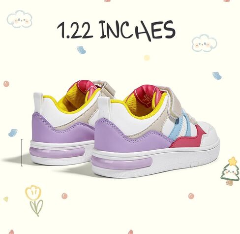 LUCKY STEP Kid's Sneakers School Running Loafers Low Top Walking Tennis Casual Shoes Strap Athletic Fashion Sneakers for Children/Boys/Girls in Kuwait