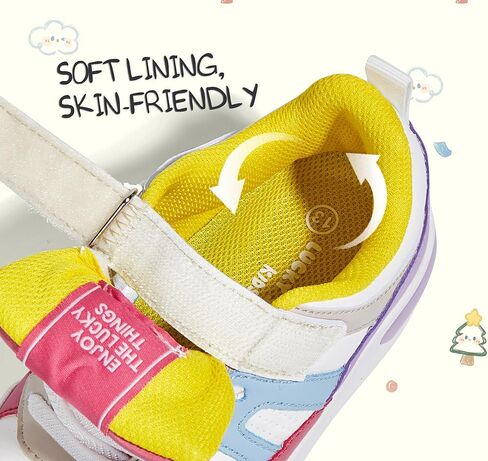 LUCKY STEP Kid's Sneakers School Running Loafers Low Top Walking Tennis Casual Shoes Strap Athletic Fashion Sneakers for Children/Boys/Girls in Kuwait