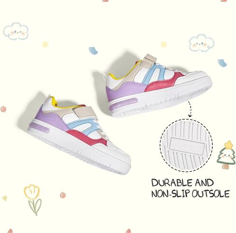 LUCKY STEP Kid's Sneakers School Running Loafers Low Top Walking Tennis Casual Shoes Strap Athletic Fashion Sneakers for Children/Boys/Girls in Kuwait