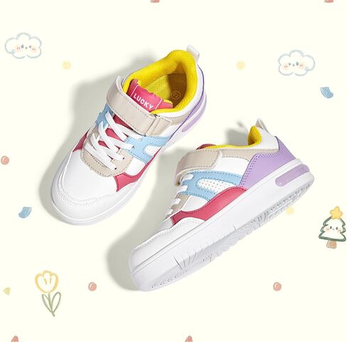 LUCKY STEP Kid's Sneakers School Running Loafers Low Top Walking Tennis Casual Shoes Strap Athletic Fashion Sneakers for Children/Boys/Girls in Kuwait