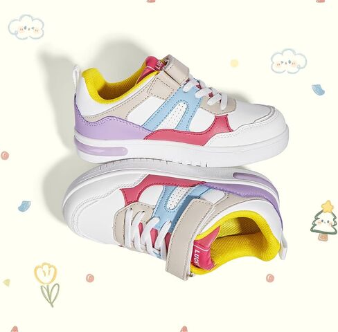 LUCKY STEP Kid's Sneakers School Running Loafers Low Top Walking Tennis Casual Shoes Strap Athletic Fashion Sneakers for Children/Boys/Girls in Kuwait