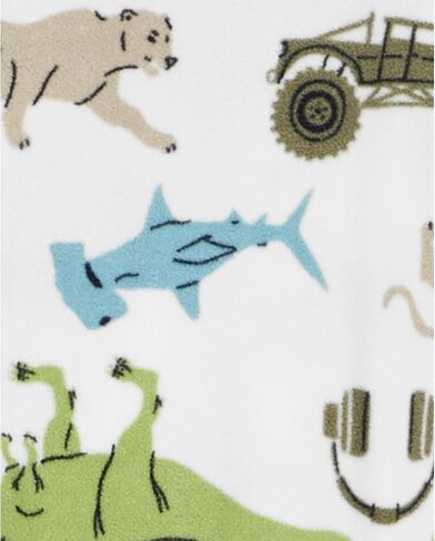 Carter's Big-Boys' 1 Pc Micro Fleece Footed Blanket Sleeper (Ivory/Multi Dinos, 8) in Saudi Arabia