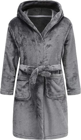 Boys Fleece Robe, Hooded Toddler Soft Fuzzy Bathrobe for Kids 2-16 Years in Saudi Arabia