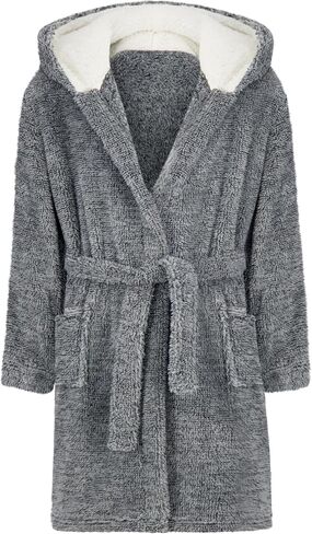 Hooded Plush Robe For Boys- Fluffy Winter PJ Robe With Pockets, Hoodie & Belt- Boys And Teens’ Ultra-Soft Bathrobe in Kuwait