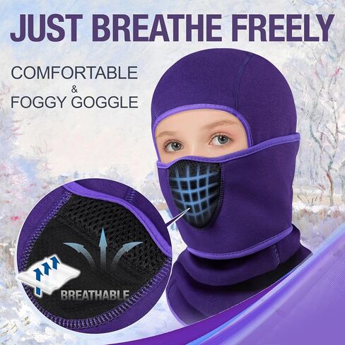 Kids Balaclava Windproof Ski Mask for Boy Girl (with Breathable Holes), Winter Hat Ski Mask for Cold Weather for Skiing in Kuwait