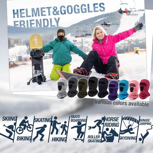 Kids Balaclava Windproof Ski Mask for Boy Girl (with Breathable Holes), Winter Hat Ski Mask for Cold Weather for Skiing in Kuwait