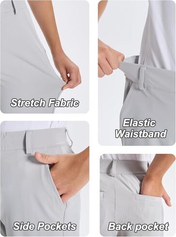 سراويل جولف للأولاد من DEVOROPA شبابية قابلة للتمدد من الأمام، سراويل رياضية كاجوال، سراويل مدرسية، سراويل كاكي تشينو من نسيج قطني طويل، جيوب in Kuwait