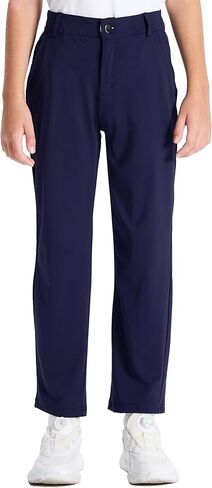 سراويل جولف للأولاد من DEVOROPA شبابية قابلة للتمدد من الأمام، سراويل رياضية كاجوال، سراويل مدرسية، سراويل كاكي تشينو من نسيج قطني طويل، جيوب in Kuwait