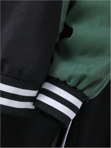 SweatyRocks Boy's 2 Piece Outfits Letter Printed Colorblock Bomber Jackets and Pants Set in Saudi Arabia