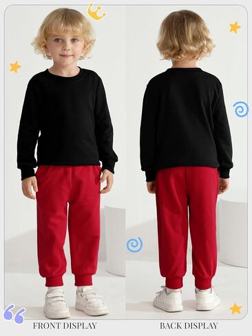 HXP 4 Pack Toddler Boys Sweatpants Cotton Toddler Sweatpants Boys Joggers Pants with Pocket Drawstring for Kids Toddler Boys in Saudi Arabia