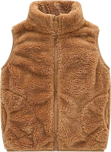 AIWUHE Toddler Boys Girls Fleece Vest Kids Polar Fleece Zipper Jacket Sleevless Fall Winter Warm Outerwear With Pockets 2-6Y in Kuwait