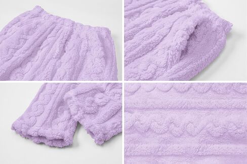 Umeyda Girl's Women's Fuzzy Pajama Pants Elastic Waist Fleece Plush Loungewear Pj Pants with Pockets, 6Years-XL in Saudi Arabia