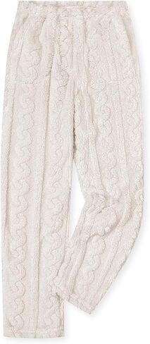 Umeyda Girl's Women's Fuzzy Pajama Pants Elastic Waist Fleece Plush Loungewear Pj Pants with Pockets, 6Years-XL in Kuwait