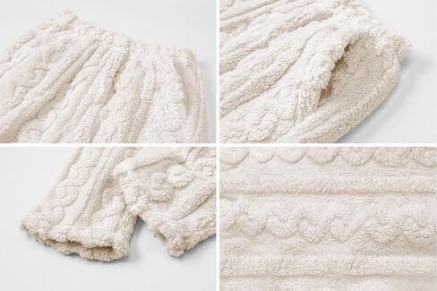 Umeyda Girl's Women's Fuzzy Pajama Pants Elastic Waist Fleece Plush Loungewear Pj Pants with Pockets, 6Years-XL in Kuwait