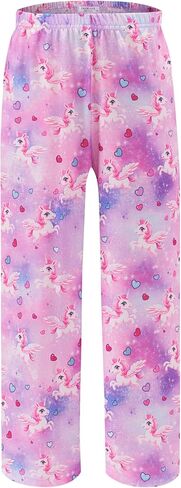 Ekouaer Girls Soft Pajamas Pants Cute Print Pattern PJ Bottoms Comfortable Lounge Long Pants with 2 Pockets in Saudi Arabia