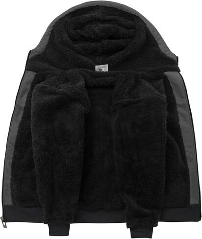 SECOOD Kids Hoodie Fleece Jacket Warm Sherpa Lined Zip Up Hooded Sweatshirt Soft Winter Coat Boys Girls School Outerwear in Saudi Arabia