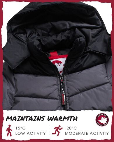 سترة منتفخة للأولاد من CANADA WEATHER GEAR - معطف شتوي فقاعي - سترات خارجية مقاومة للماء للأولاد (8-20) in Saudi Arabia