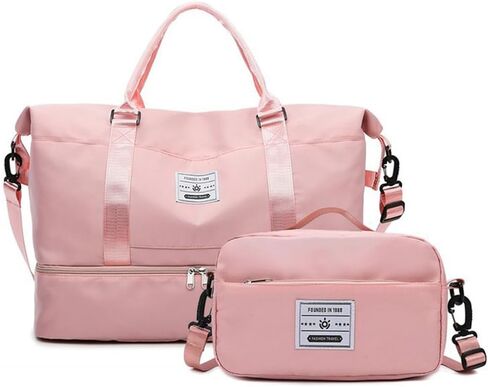 حقائب سفر من Valleycomfy مع حجرة للأحذية، حقيبة كبيرة من القماش الخشن للسفر، حقيبة ليلية لعطلة نهاية الأسبوع مع حقيبة أدوات الزينة، أرجواني in Saudi Arabia