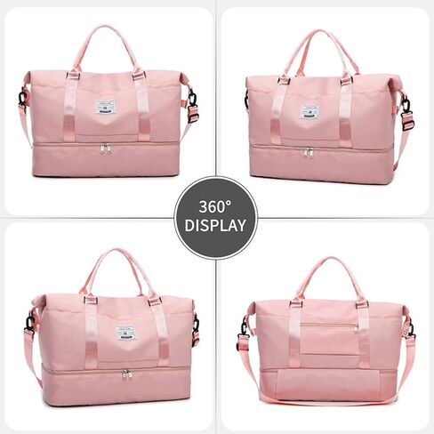 حقائب سفر من Valleycomfy مع حجرة للأحذية، حقيبة كبيرة من القماش الخشن للسفر، حقيبة ليلية لعطلة نهاية الأسبوع مع حقيبة أدوات الزينة، أرجواني in Saudi Arabia