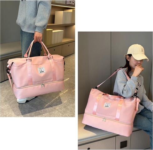 حقائب سفر من Valleycomfy مع حجرة للأحذية، حقيبة كبيرة من القماش الخشن للسفر، حقيبة ليلية لعطلة نهاية الأسبوع مع حقيبة أدوات الزينة، أرجواني in Saudi Arabia