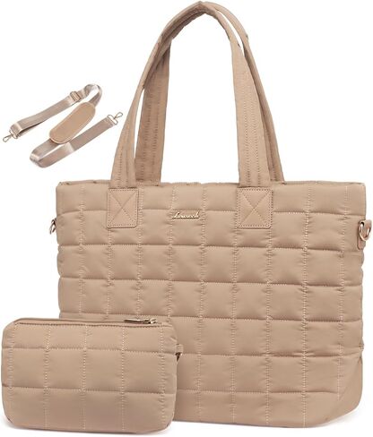 LOVEVOOK Tote Bag for Women, Large Puffer Tote Bag with Zipper Quilted Light Work Bag in Kuwait