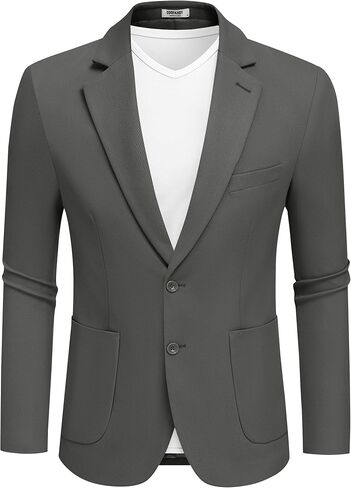 COOFANDY Men's Casual Knit Blazer Two Button Suit Jacket Sport Coat Slim Fit in Saudi Arabia
