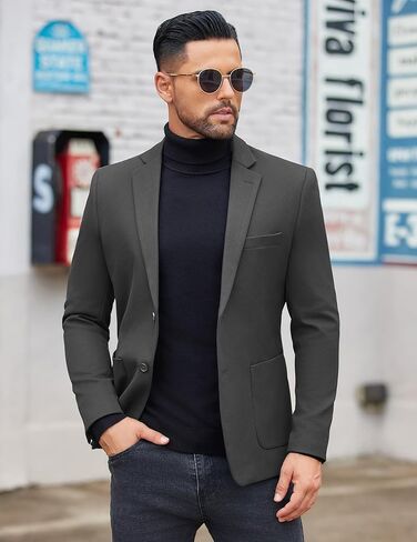 COOFANDY Men's Casual Knit Blazer Two Button Suit Jacket Sport Coat Slim Fit in Saudi Arabia