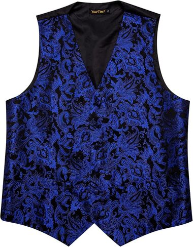 Mens Victorian Vest Tie Set Silk Paisley Suit Vests Formal Waistcoat Gothic Steampunk Vest with Notched Lapels in Saudi Arabia