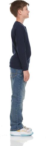 Boys' 2-Pack Thermal Henley Tops - Cozy, Breathable Long Sleeve Shirts for School and Play, Sizes 4-18 in Saudi Arabia