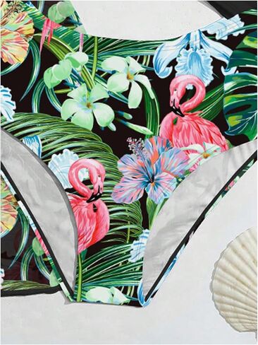 Milumia Girl's 2 Piece Tropical Floral Cutout Swimsuit Coverup Bathing Suit in Saudi Arabia