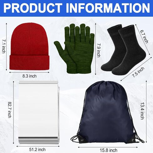 Coume 24 Pack Homeless Care Package Supplies Bulk Care Kit for Homeless Winter Hygiene Kit Include 24 Drawstring Backpack 24 Winter Item Sets and 24 Toiletry Kits for Homeless, Charity(Classic Color) in Saudi Arabia