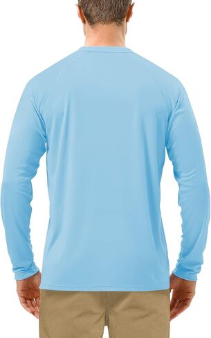 Roadbox Mens UPF 50+ UV Sun Protection Shirts Outdoor Long Sleeve SPF Rash Guard for Fishing Hiking Swimming Running in Kuwait