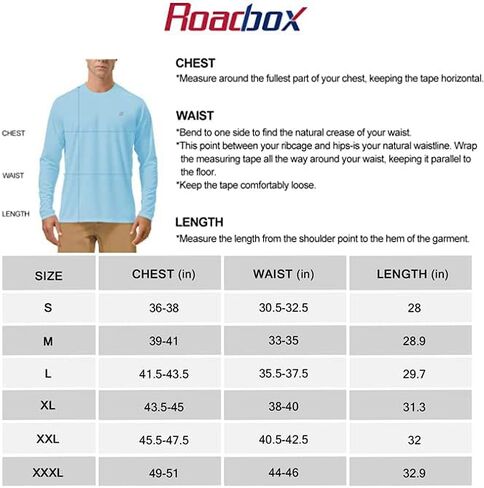Roadbox Mens UPF 50+ UV Sun Protection Shirts Outdoor Long Sleeve SPF Rash Guard for Fishing Hiking Swimming Running in Kuwait