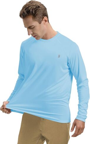 Roadbox Mens UPF 50+ UV Sun Protection Shirts Outdoor Long Sleeve SPF Rash Guard for Fishing Hiking Swimming Running in Kuwait