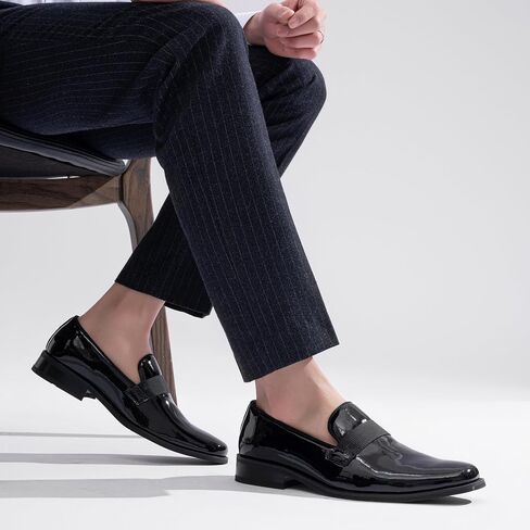 Jousen Men's Tuxedo Shoes Black Dress Shoes for Men Business Formal Mens Loafers Slip On in Saudi Arabia